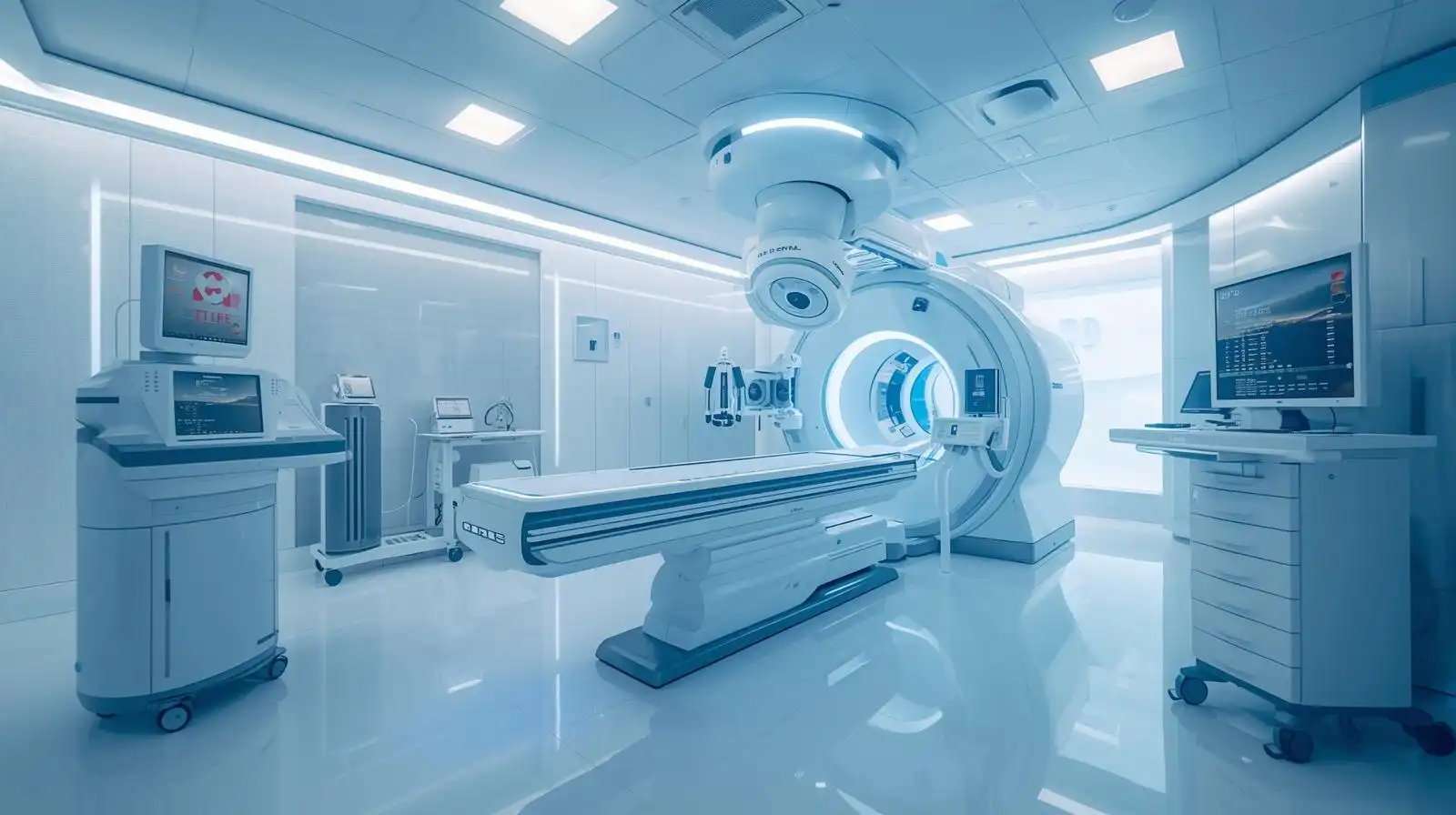 Modern cancer care technology combining advanced treatments with personalized patient care